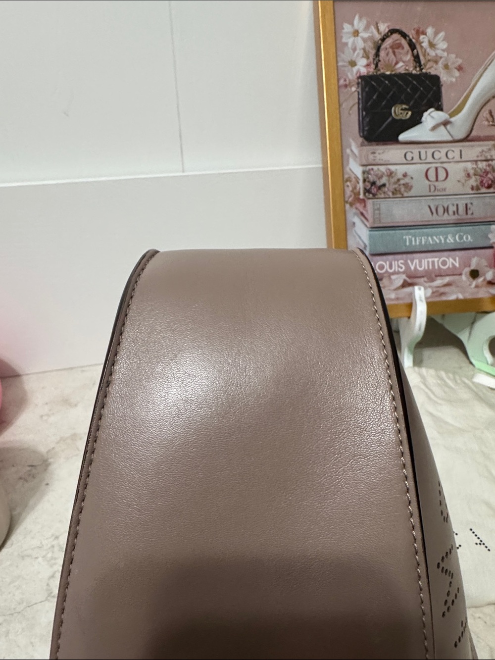 Stella McCartney Taupe Vegan Leather Tote with Branded guitars crossbody Strap - Picture 5 of 8